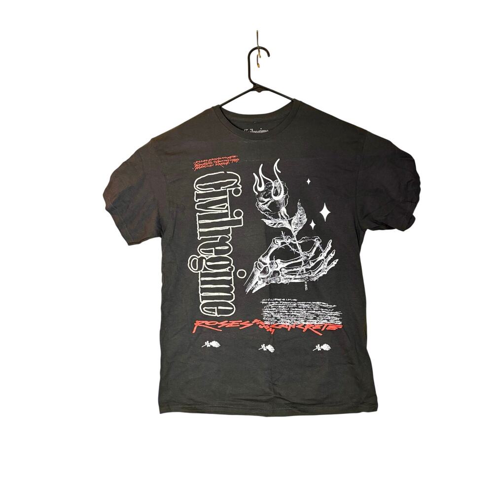 NWOT - Civil Regime Skeleton Hand w/ Rose Shirt - Size Large